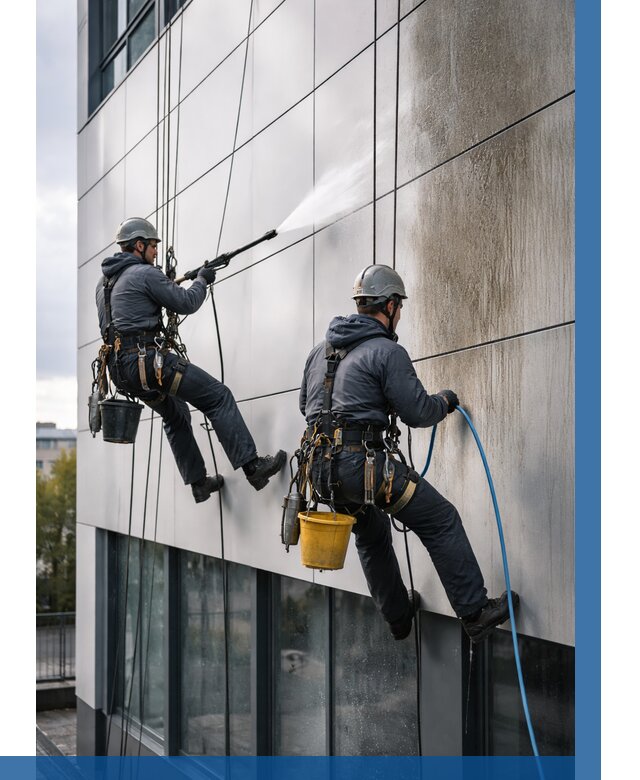 Мойка фасада из композита в Элисте по цене от 311 р. | ВЫСОТНИК-Элс