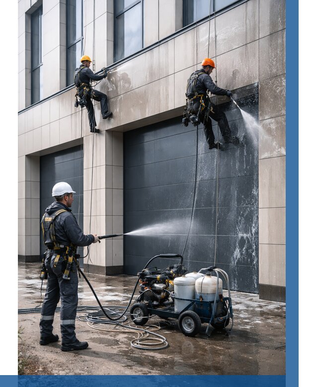 Послестроительная мойка фасада в Элисте от 311 р. | ВЫСОТНИК-Элс