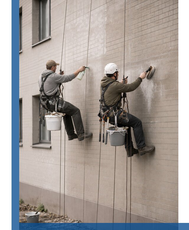 Удаление высолов с фасада зданий в Элисте без повреждений и следов