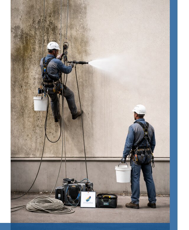 Очистка фасада от плесени в Элисте от 311 р. | ВЫСОТНИК-Элс