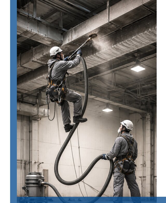 Обеспыливание потолочных конструкций в Элисте промышленным альпинизмом