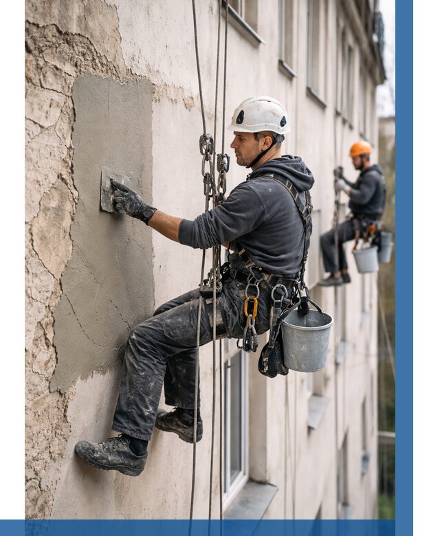 Восстановление штукатурки фасада в Элисте от 1243 р. | ВЫСОТНИК-Элс