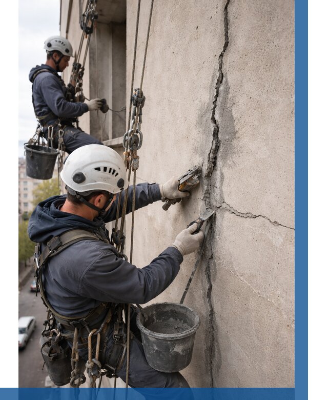 Заделка трещин на фасаде в Элисте от 932 р. | ВЫСОТНИК-Элс