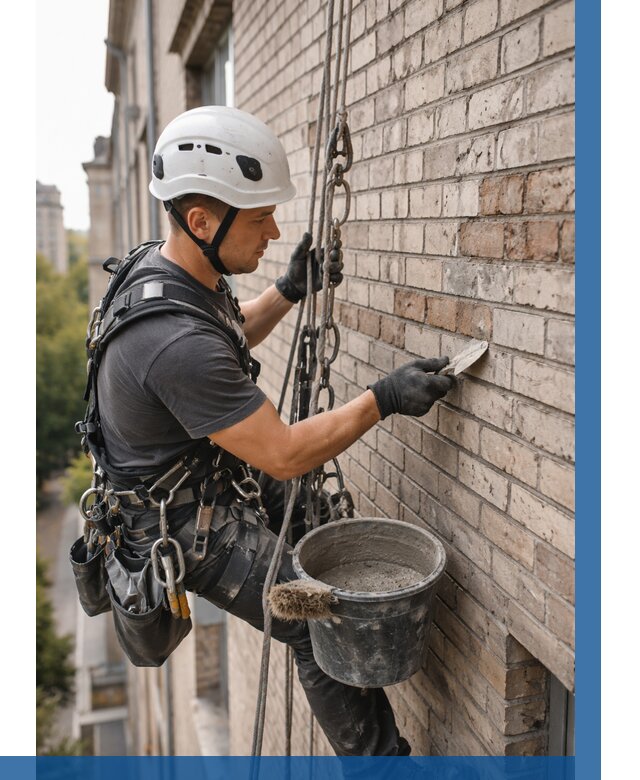 Ремонт кирпичной кладки фасада в Элисте от 1864 р. | ВЫСОТНИК-Элс