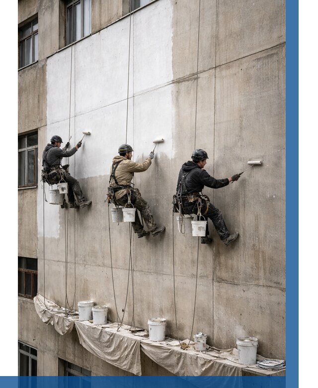 Покраска бетонного фасада в Элисте от 362 р за м2 | ВЫСОТНИК-Элс