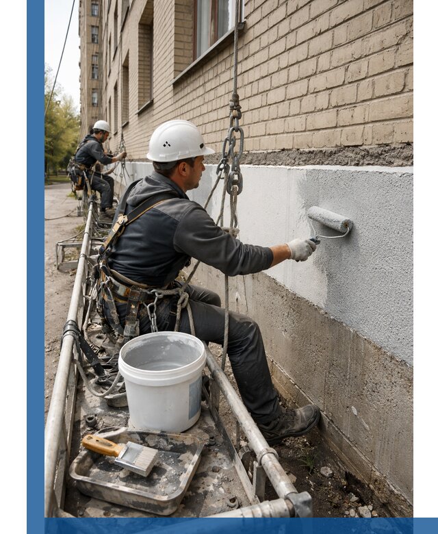 Окраска цоколя здания в Элисте профессионально и надежно