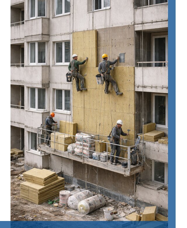 Утепление фасада минватой в Элисте от 1553 р. | ВЫСОТНИК-Элс