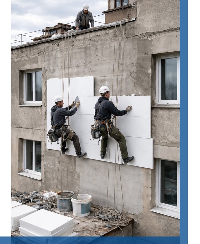 Утепление фасада пенополистиролом в Элисте от 1864 р. | ВЫСОТНИК-Элс