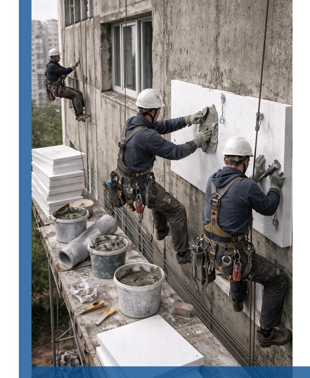 Утепление фасада пенополистиролом в Элисте под ключ