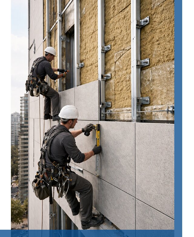 Монтаж вентилируемого фасада в Элисте от 3625 р. | ВЫСОТНИК-Элс