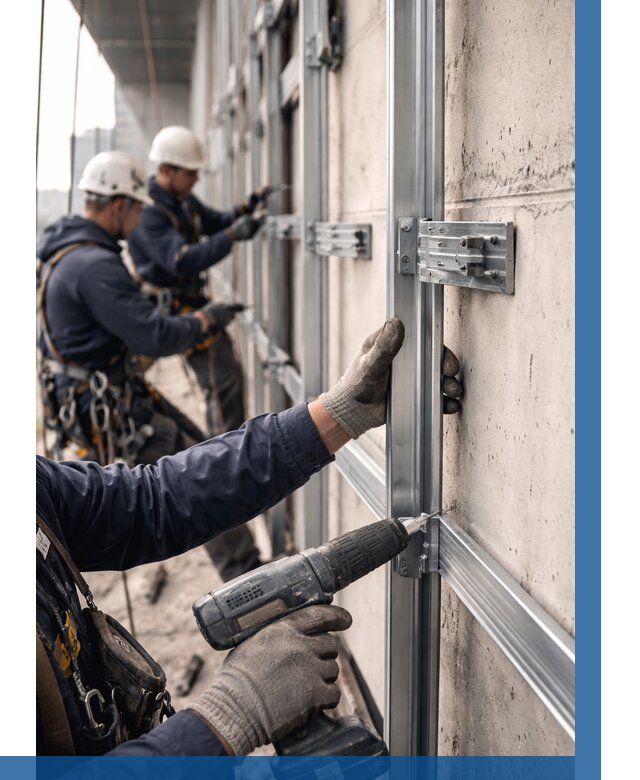 Монтаж подсистемы вентфасада в Элисте от 880 р. | ВЫСОТНИК-Элс