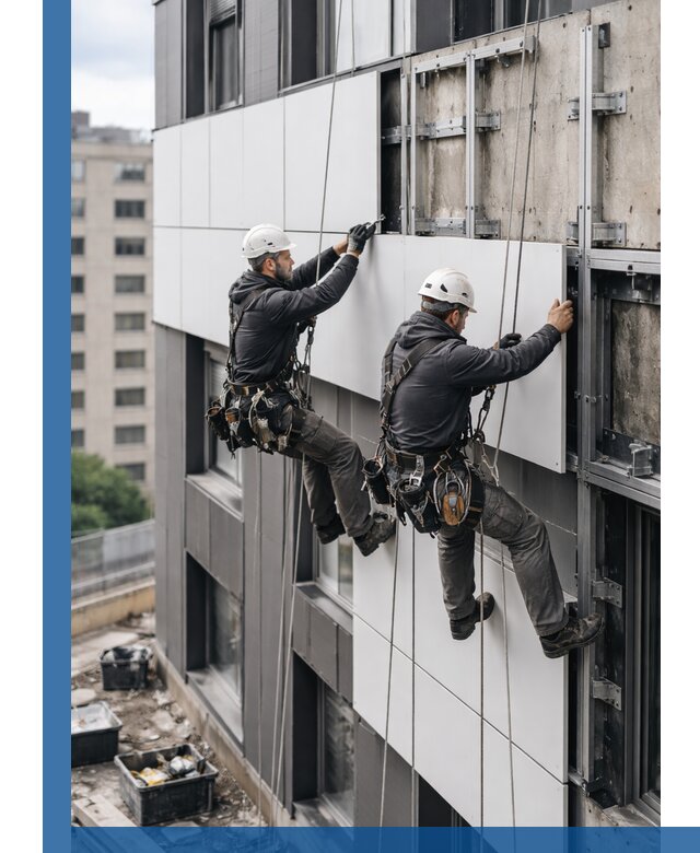 Монтаж композитных панелей фасада в Элисте под ключ