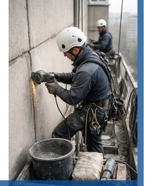 Штробление межпанельных швов в Элисте от 1243 р. | ВЫСОТНИК-Элс