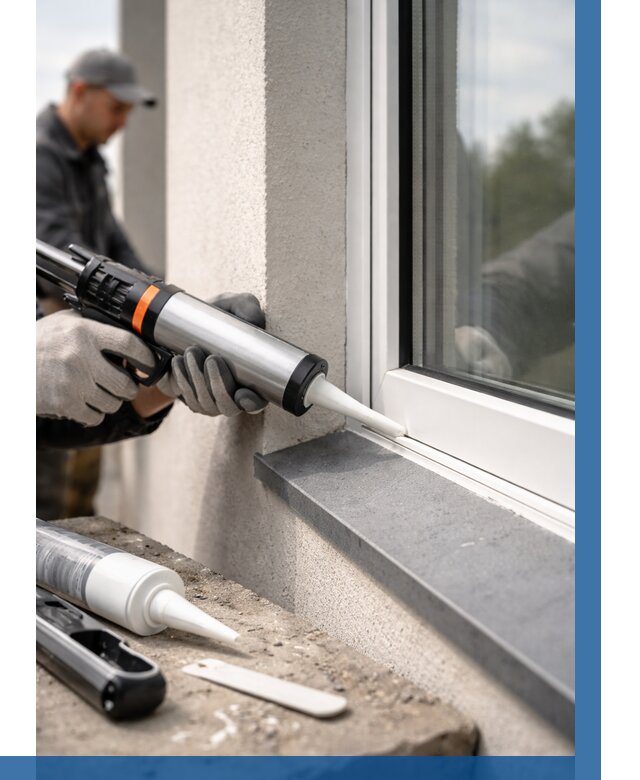 Герметизация монтажных швов окон в Элисте от 673 р. | ВЫСОТНИК-Элс