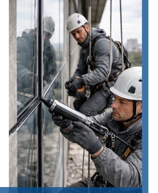 Герметизация витражных швов в Элисте от 673 р. | ВЫСОТНИК-Элс