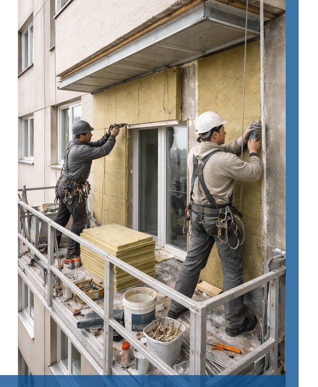 Утепление балкона снаружи в Элисте от 1657 р. под ключ ВЫСОТНИК-Элс