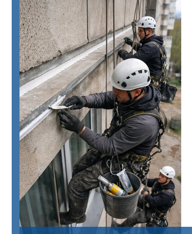 Герметизация примыкания балкона в Элисте под ключ с гарантией