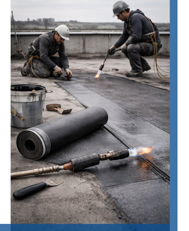 Ремонт рулонной кровли в Элисте от 673 р. | ВЫСОТНИК-Элс