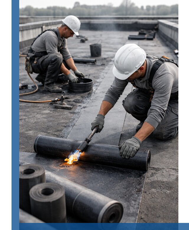 Ремонт рулонной кровли в Элисте герметизация и восстановление