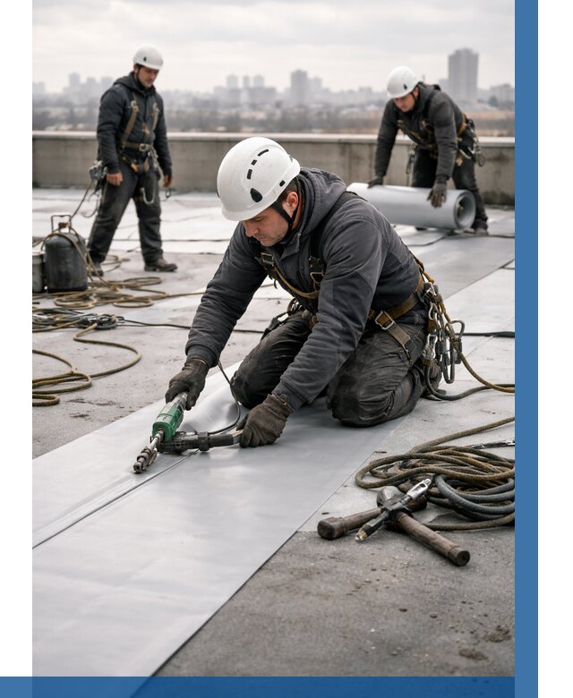 Ремонт мембранной кровли в Элисте от 1864 р./м2 | ВЫСОТНИК-Элс