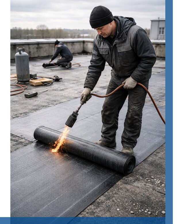 Ремонт наплавляемой кровли в Элисте от 725 р. | ВЫСОТНИК-Элс