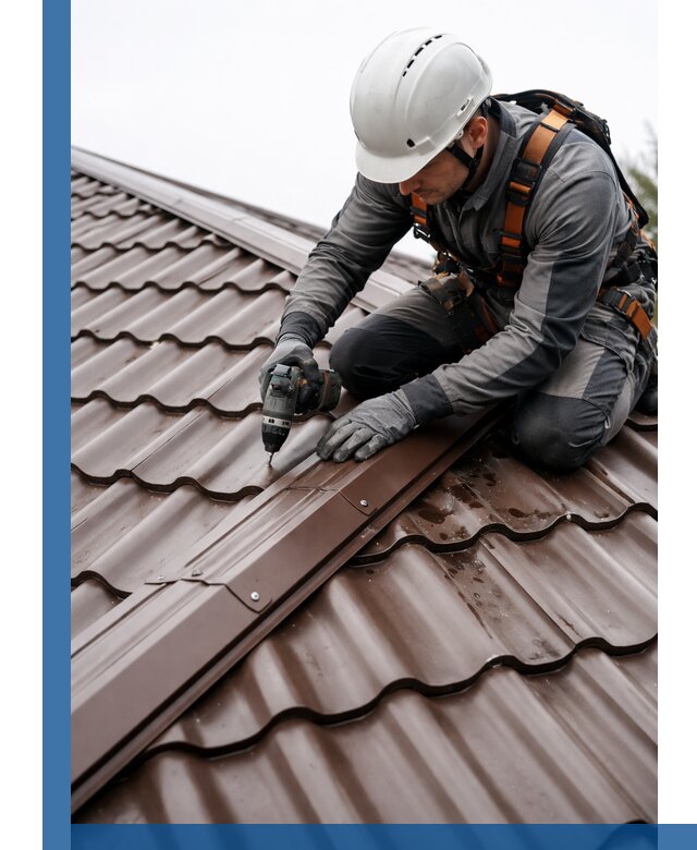 Ремонт металлочерепицы на крыше в Элисте профессионально