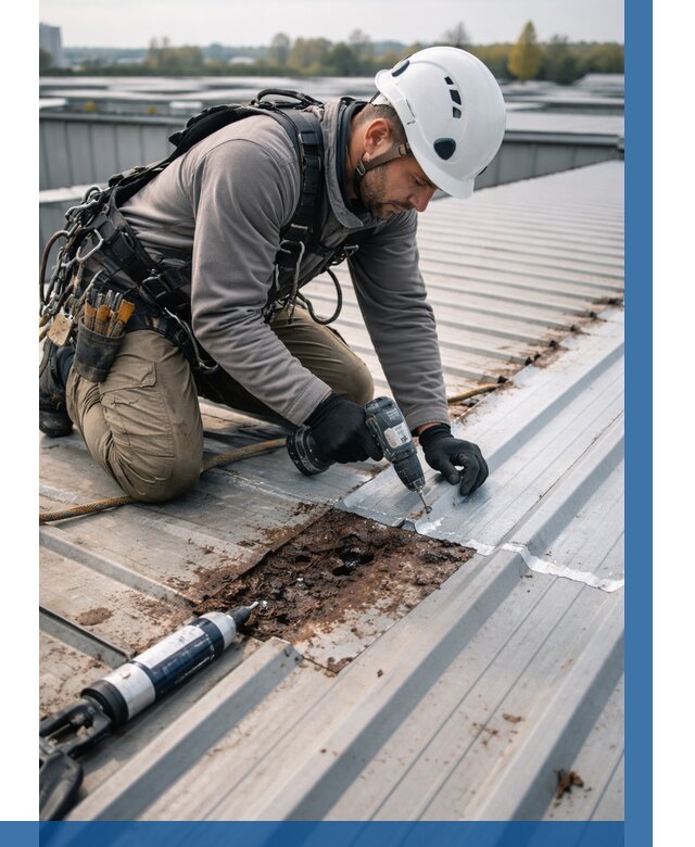 Ремонт профнастила на кровле в Элисте от 725 р. | ВЫСОТНИК-Элс