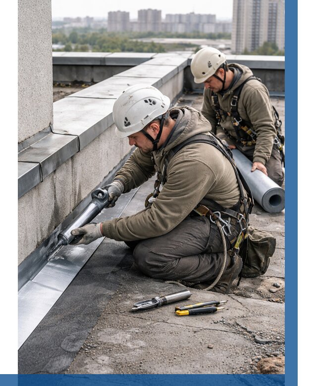 Ремонт кровельных примыканий в Элисте от 1243 р. | ВЫСОТНИК-Элс