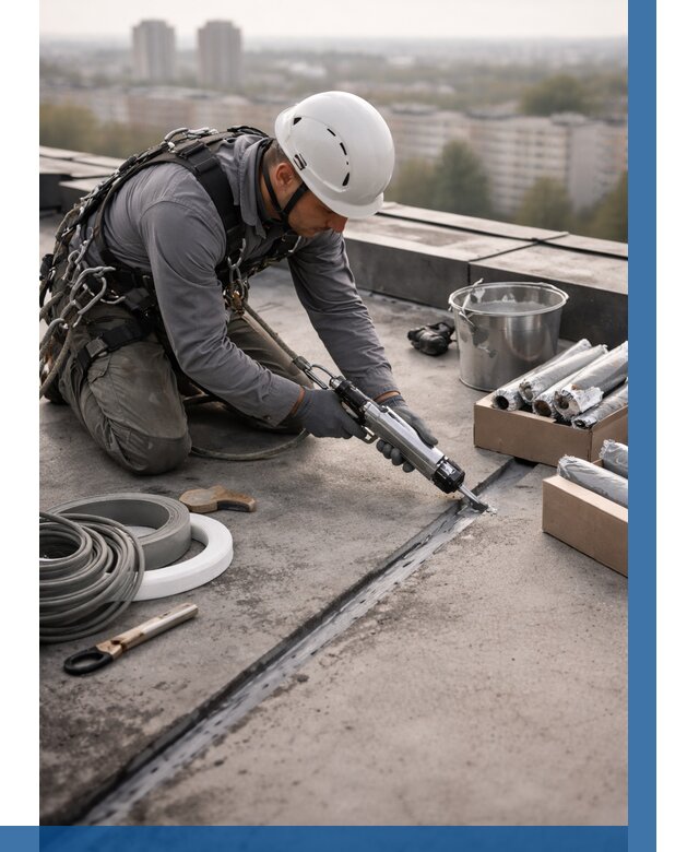 Герметизация швов кровли в Элисте от 466 р./м2 | ВЫСОТНИК-Элс