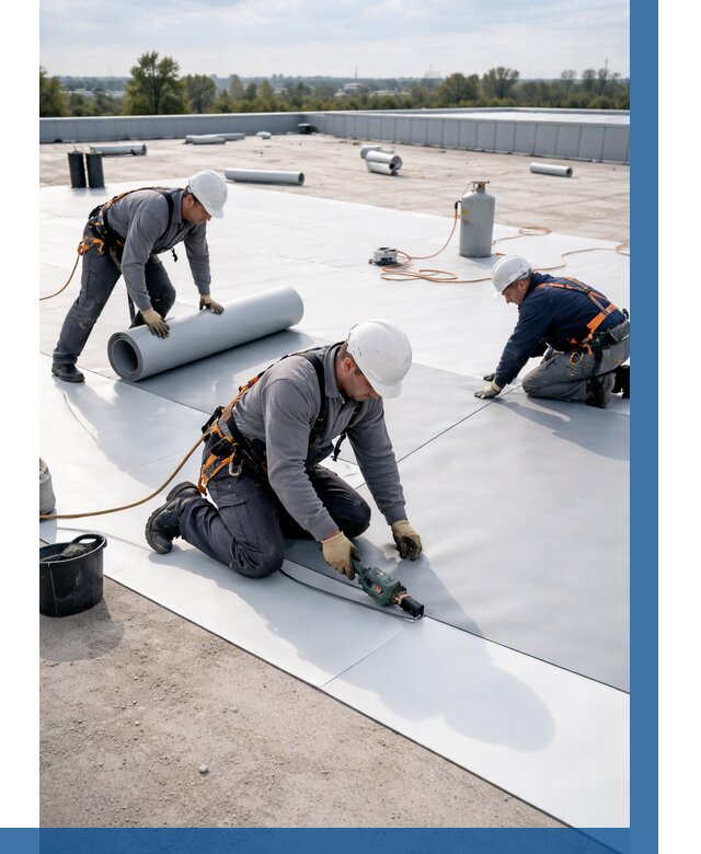 Монтаж мембранной кровли под ключ в Элисте от 1243 р. | ВЫСОТНИК-Элс