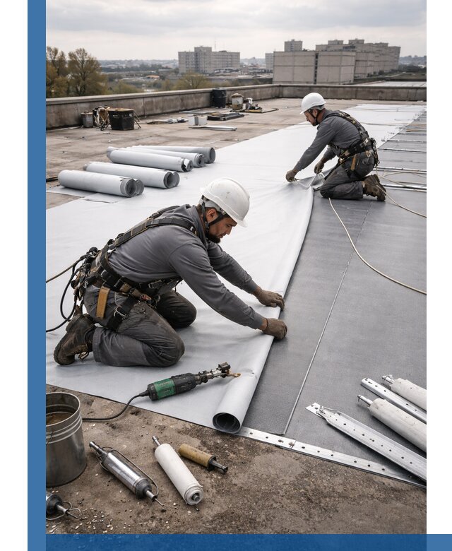 Монтаж мембранной кровли в Элисте для промышленных зданий