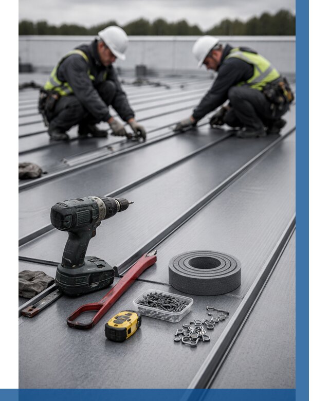 Монтаж фальцевой кровли в Элисте от 1864 р. | ВЫСОТНИК-Элс