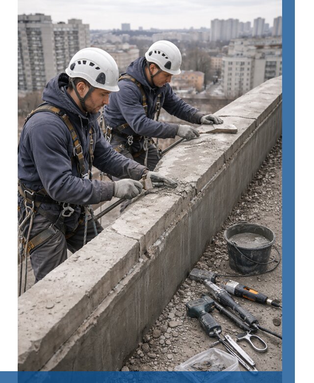 Ремонт парапета на кровле в Элисте от 1553 р. | ВЫСОТНИК-Элс