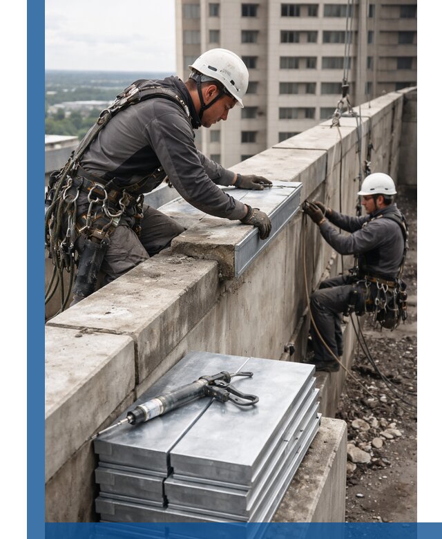 Замена парапетных крышек и установка новых в Элисте