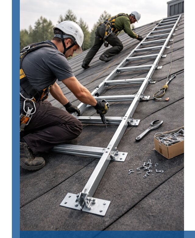 Профессиональный монтаж кровельной лестницы в Элисте под ключ