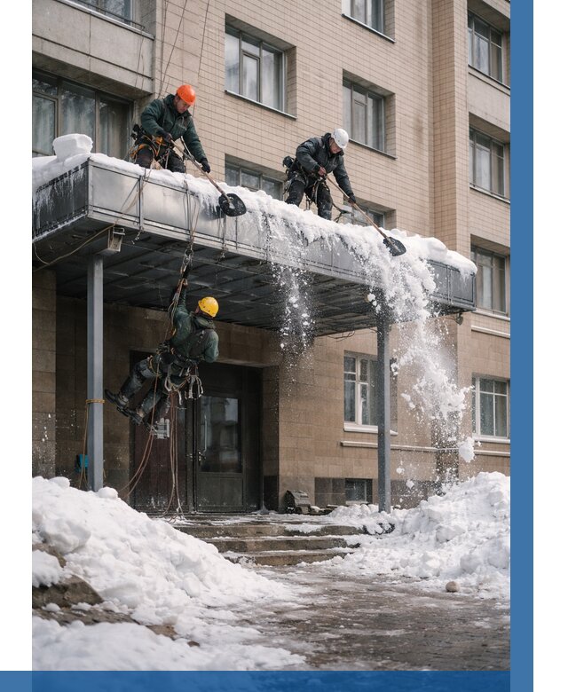 Очистка козырьков от снега в Элисте от 3625 р. | ВЫСОТНИК-Элс