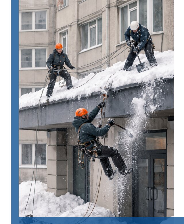 Безопасная очистка навесов от снега в Элисте круглогодично