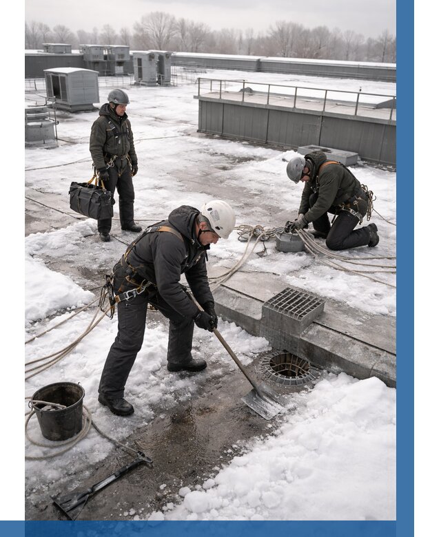 Абонентское обслуживание кровли зимой в Элисте от 8285 р. | ВЫСОТНИК-Элс