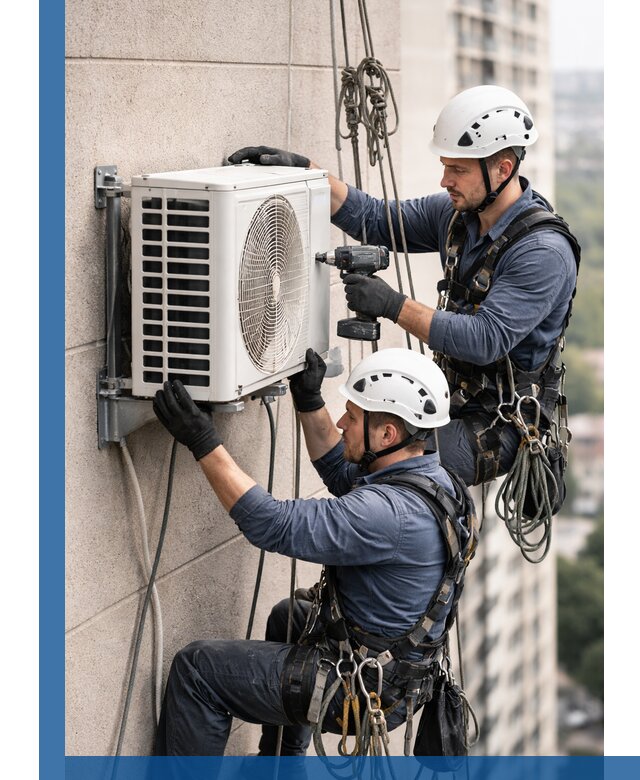 Монтаж внешнего блока кондиционера в Элисте установка и крепление