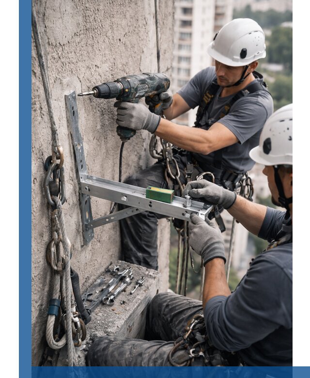 Установка кронштейнов кондиционера и крепежа в Элисте