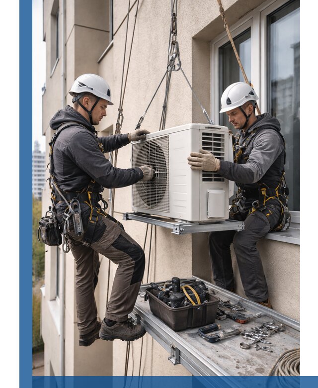 Перенос внешнего блока кондиционера в Элисте с монтажом и крепежом