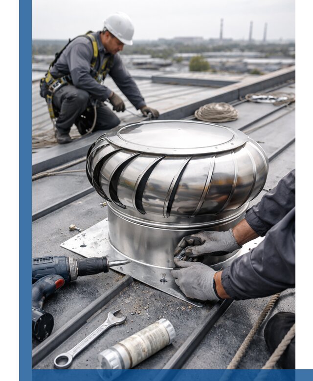 Установка дефлекторов на кровле в Элисте профессионально