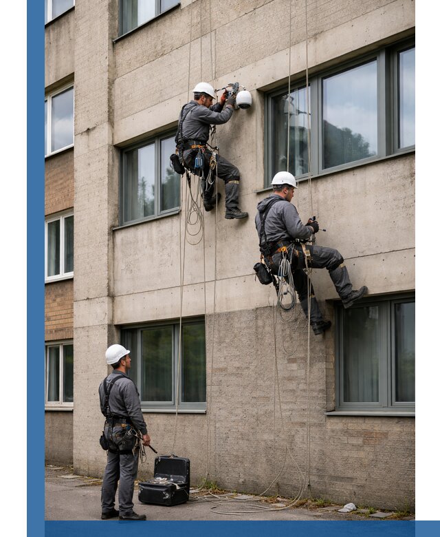 Монтаж фасадных камер видеонаблюдения в Элисте под ключ