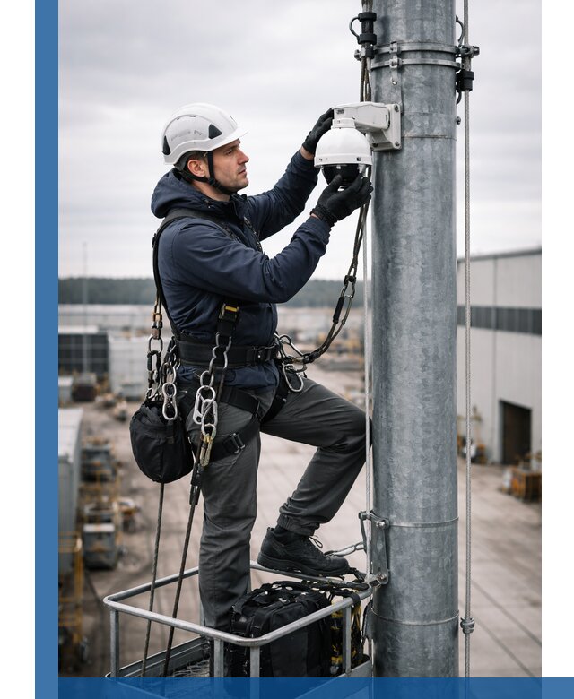 Профессиональная установка видеокамер на мачте в Элисте