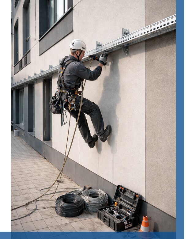 Монтаж кабельных лотков на фасаде в Элисте от 1243 р. | ВЫСОТНИК-Элс