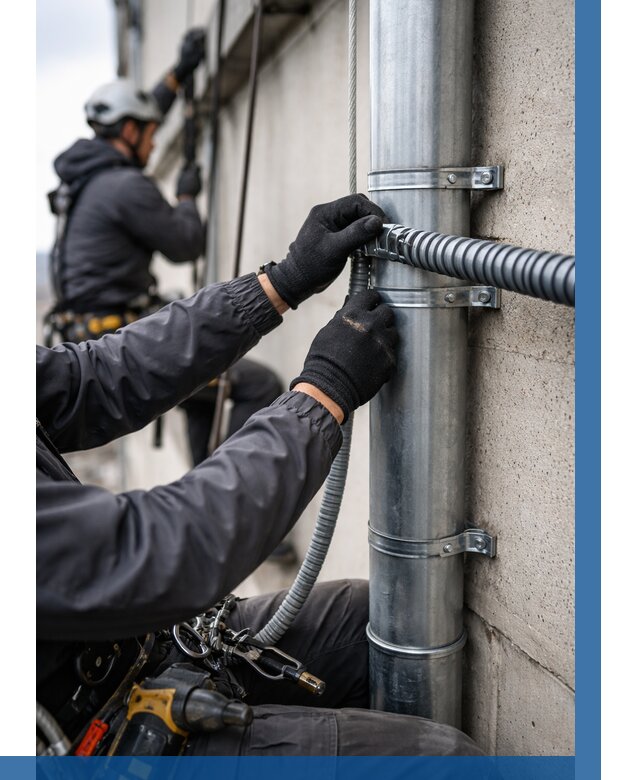 Монтаж гофры для кабеля в Элисте от 311 р. | ВЫСОТНИК-Элс