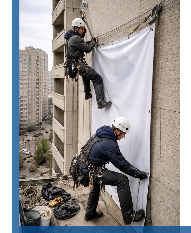 Профессиональный монтаж баннеров на фасаде в Элисте