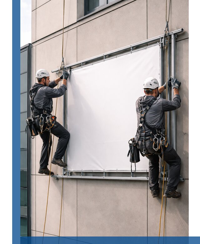 Монтаж наружной рекламной вывески в Элисте под ключ