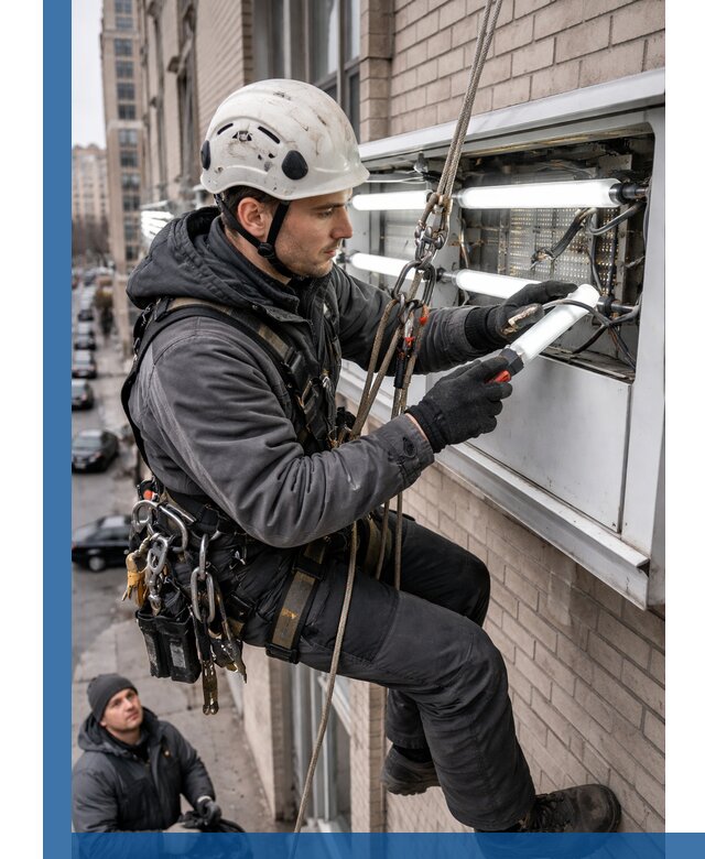 Профессиональная замена ламп в наружной вывеске в Элисте