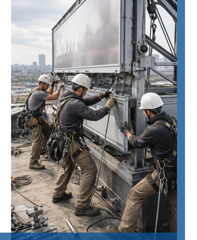 Монтаж крышной рекламной конструкции в Элисте от 62136 р.|ВЫСОТНИК-Элс